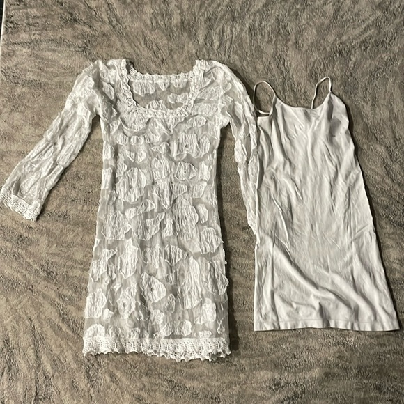 White Lace Cocktail dress XS - Picture 1 of 4